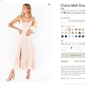 Show Me Your Mumu Claire Midi Dress- Champagne Luxe Satin